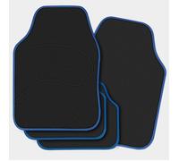 WOLTU Tapis Voiture Universel, Tapis de Voiture en Tissu, 4 pièces, Avant et Arrière, Antidérapant, Bleu W0UETT0377