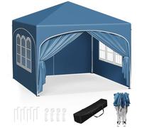 WOLTU Tonnelle 3x3m Pop up avec 4 parois Bleu