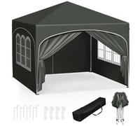 WOLTU Tonnelle 3x3m Pop up avec 4 parois Gris
