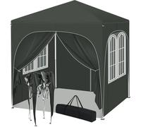 WOLTU Tonnelle de Jardin 2x2m, Pergola Pliante, Barnum avec 4 Parois Latérales, Hauteur Réglable, Gazebo Imperméable, Anti-UV, Gris