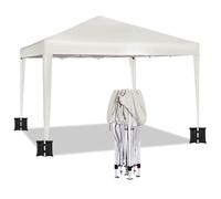 WOLTU Tonnelle de Jardin avec 4 Sacs de Sable Tente Pliante Auvent Pliable Imperméable Protection du Soleil UV 50+ avec Sac de Transport Inclus Hauteur Réglable 3x3m Beige