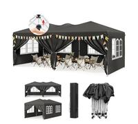 WOLTU Tonnelle de Jardin Extérieur, Barnum Pliant 3x6m, Système Pop-up, avec 6 Parois Amovibles, Anti-UV, Imperméable, Sac de Transport, pour Fête, Mariage, Gris