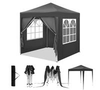 WOLTU Tonnelle de Jardin, Pergola Pliante 2x2m avec 4 Parois Latérales, Hauteur Réglable, Imperméable, Protection de UV, avec Sac de Transport, Anthracite