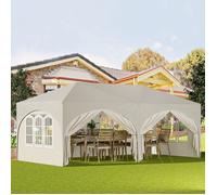 WOLTU Tonnelle de Jardin,Pergola Pliante,Barnum,3x6m avec 6 Parois Latérales,Hauteur Réglable,Imperméable,Protection de UV,Beige
