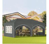 WOLTU Tonnelle de Jardin,Pergola Pliante,Barnum,3x6m avec 6 Parois Latérales,Hauteur Réglable,Imperméable,Protection de UV,Gris