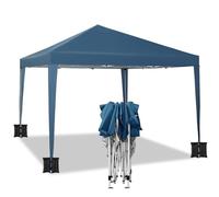 WOLTU Tonnelle de Jardin Pliable 3x3m avec Sacs de Sable Bleu
