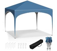 WOLTU Tonnelle de Jardin Pliable 3x3m Pop up avec Toit en Demi-Cercle Bleu