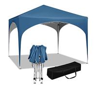 WOLTU Tonnelle de Jardin Pliable et Imperméable avec Pieds Réglables, Pavillon Pop-Up avec Toit en Demi-Cercle, pour Marché en Plein Air, 3x3m Bleu