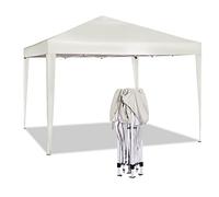 WOLTU Tonnelle de Jardin Pliable et Imperméable, Tente de Reception Protection du Soleil UV 50+ Sac de Transport Inclus Bâche PE Epaisse de env pour Fête Marriage, 3x3m Beige