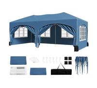 WOLTU Tonnelle de Jardin Pop up 3x6m avec 6 parois avec Sacs de Sable Bleu