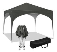 WOLTU Tonnelle de Jardin, Tente de Fête avec Toit en Demi-Cercle, Pliable Imperméable, Pieds Réglables, 3x3m Gris