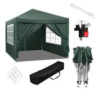 WOLTU Tonnelle de Jardin, Tente Pliante, Auvent Imperméable, Protection du Soleil UV 50+, Hauteur Réglable 3x3m, Vert