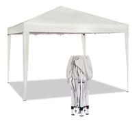 WOLTU Tonnelle de Jardin Pliable et Imperméable, Tente de Reception Protection du Soleil UV 50+ Sac de Transport Inclus Bâche PE Epaisse de env pour Fête Marriage, 3x3m Beige