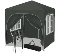 WOLTU Tonnelle Pliable 2x2m avec 4 Parois Amovibles - Protection Solaire UPF 50+, Cadre en Acier Résistant au Vent, Réglable 3 Hauteurs, Pergola Portable pour Jardin/Plage/Camping - Gris