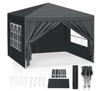 WOLTU Tonnelle Pliable 3x3m Anthracite avec Un Chiffon Sac de Transport