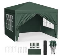 WOLTU Tonnelle de Jardin, Tente Pliante, Auvent Imperméable, Protection du Soleil UV 50+, Hauteur Réglable 3x3m, Vert