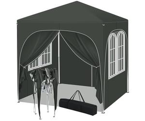 WOLTU Tonnelle Pliable Barnum Jardin 2x2m Pop up avec 4 parois Gris