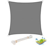 WOLTU Voile d'ombrage carré 5x5 m Respirante en HDPE, Toile d'ombrage Protection Solaire, Anti 85% UV Contre Le Vent, pour Jardin terrasse Camping Gris
