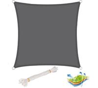 WOLTU Voile d’ombrage carré en polyester, protection contre le soleil avec protection UV pour jardin ou camping,2x2m, Gris