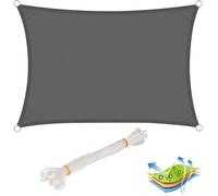 WOLTU Voile d’ombrage rectangulaire en polyester, protection contre le soleil avec protection UV pour jardin ou camping,4x5 m, Gris