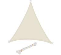 WOLTU Voile d'ombrage Triangulaire 5x7x7 m Imperméable Anti 93% UV résistant à l'eau Protection Contre Le Vent Polyester avec Protection UV pour Jardin terrasse Camping Crème