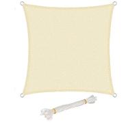 WOLTU Voile d'ombrage carré 2x2 m Respirante en HDPE, Toile d'ombrage Protection Solaire, Anti 85% UV Contre Le Vent, pour Jardin terrasse Camping Crème