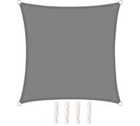 WOLTU Voile d'ombrage carré 3x3 m Respirante en HDPE, Toile d'ombrage Protection Solaire, Anti 85% UV Contre Le Vent, pour Jardin terrasse Camping Gris