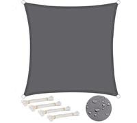 Voile d’ombrage Carré WOLTU en polyester. protection contre le soleil avec protection UV pour jardin ou camping.4x4m. Gris Gris