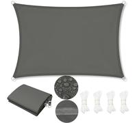 WOLTU Voile d'Ombrage Imperméable en PES, 200 g/m² Polyester, Toile Parasol Protection Solaire et Rayons UV avec Œillets D et Cordes pour Patio Balcon Terrasse Camping Extérieur, 4x5 m, Gris foncé
