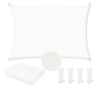 WOLTU Voile d'Ombrage Imperméable en PES, 200 g/m² Polyester, Toile Parasol Protection Solaire et Rayons UV avec Œillets D et Cordes pour Patio Balcon Terrasse Camping Extérieur, 5x7 m, Beige