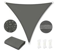 WOLTU Voile d'Ombrage Imperméable en PES, 200 g/m² Polyester, Toile Parasol Protection Solaire et Rayons UV avec Œillets D et Cordes pour Patio Balcon Terrasse Camping Extérieur, 5x5x5 m, Gris foncé