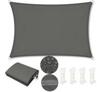 WOLTU Voile d'Ombrage Imperméable,Toile Parasol Protection Solaire et Rayons UV,pour Balcon,Terrasse,Camping,3.5x5m,Gris foncé
