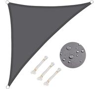 WOLTU Voile d'ombrage Triangulaire 3.6x3.6x5.1 m Imperméable Anti 93% UV résistant à l'eau Protection Contre Le Vent Polyester avec Protection UV pour Jardin terrasse Camping Gris