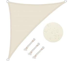 WOLTU Voile d'ombrage Triangulaire 3.6x3.6x5.1 m Imperméable Anti 93% UV résistant à l'eau Protection Contre Le Vent Polyester avec Protection UV pour Jardin terrasse Camping Crème
