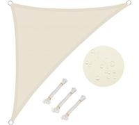 WOLTU Voile d'ombrage Triangulaire 3x3x4.25 m Imperméable Anti 93% UV résistant à l'eau Protection Contre Le Vent Polyester avec Protection UV pour Jardin terrasse Camping Crème