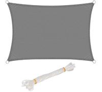 WOLTU Voile d'ombrage rectangulaire 2.5x3.5 m Respirante en HDPE, Toile d'ombrage Protection Solaire, Anti 85% UV Contre Le Vent, pour Jardin terrasse Camping Gris