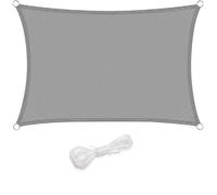 WOLTU Voile d'ombrage rectangulaire 4x5 m Respirante en HDPE, Toile d'ombrage Protection Solaire, Anti 85% UV Contre Le Vent, pour Jardin terrasse Camping Gris Clair