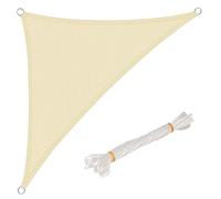 WOLTU Voiles d'ombre Triangle 2.5x2.5x3.5 m Respirante en HDPE, Toile d'ombrage Protection Solaire, Anti 85% UV Contre Le Vent, pour Jardin terrasse Camping Crème