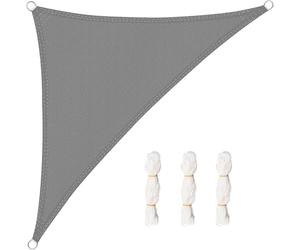 WOLTU Voiles d'ombre Triangle 2.5x2.5x3.5 m Respirante en HDPE, Toile d'ombrage Protection Solaire, Anti 85% UV Contre Le Vent, pour Jardin terrasse Camping Gris