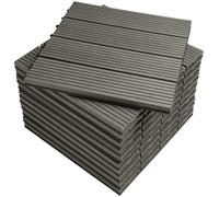 WOLTU WPC Carrelage de sol 30x30cm,Revêtement de sol pour extérieur en composite bois-plastique,Gris Clair(22