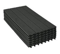 WOLTU WPC Dalle de sol Revêtement Carrelage 30x60cm pour jardin terrasse système plug-in pour fixation, Anthracite 12 pièce / 2 m²