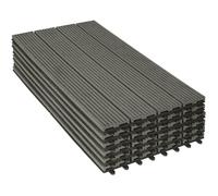 WOLTU WPC Dalle de sol Revêtement Carrelage 30x60cm pour jardin terrasse système plug-in pour fixation, Gris Clair 12 pièce / 2 m²