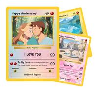 WolunLi Carte Poke personnalisée avec photo, nom et texte - Carte Poke Portriat personnalisée - Cadeau d'anniversaire de mariage Style 1