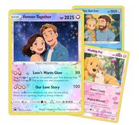 WolunLi Carte Poke personnalisée avec photo, nom et texte - Carte portrait Poke personnalisable - Cadeau d'anniversaire de mariage style3