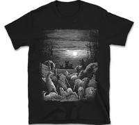 Wolves and Sheep Oversized Dark Art Tee (2XL, Black)