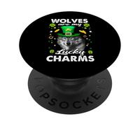 Wolves are My Lucky Charms St Patricks Day Irish Wolf PopSockets PopGrip Adhésif
