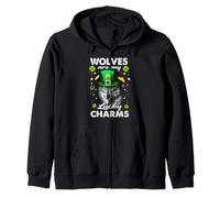 Wolves are My Lucky Charms St Patricks Day Irish Wolf Sweat à Capuche