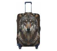 Wolves in The Forest Housse de protection pour valise, résistante aux rayures, convient aux bagages de 45,7 à 81,3 cm, Noir , L