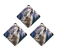 Wolves Lot de 3 désodorisants pour voiture à suspendre en forme de losange - Cartes parfumées durables pour voiture, maison, bureau - Style gris