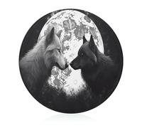 Wolves Love Under The Moon Bloc à découper léger et flexible à gratter Planche à découper double face Idéal pour la préparation de la cuisine